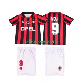 Billige Fotballdrakter AC Milan WEAH 9 Barn Retro Hjemmedraktsett 1996 1997 Kortermet